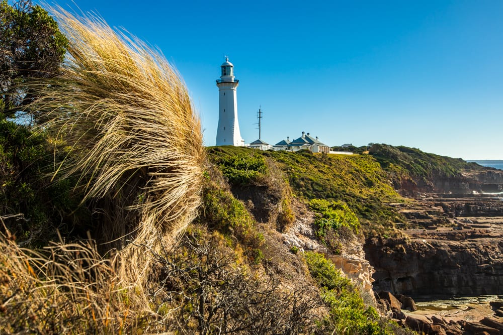 Green Cape Lighthouse & tussock, New South Wales, Australia