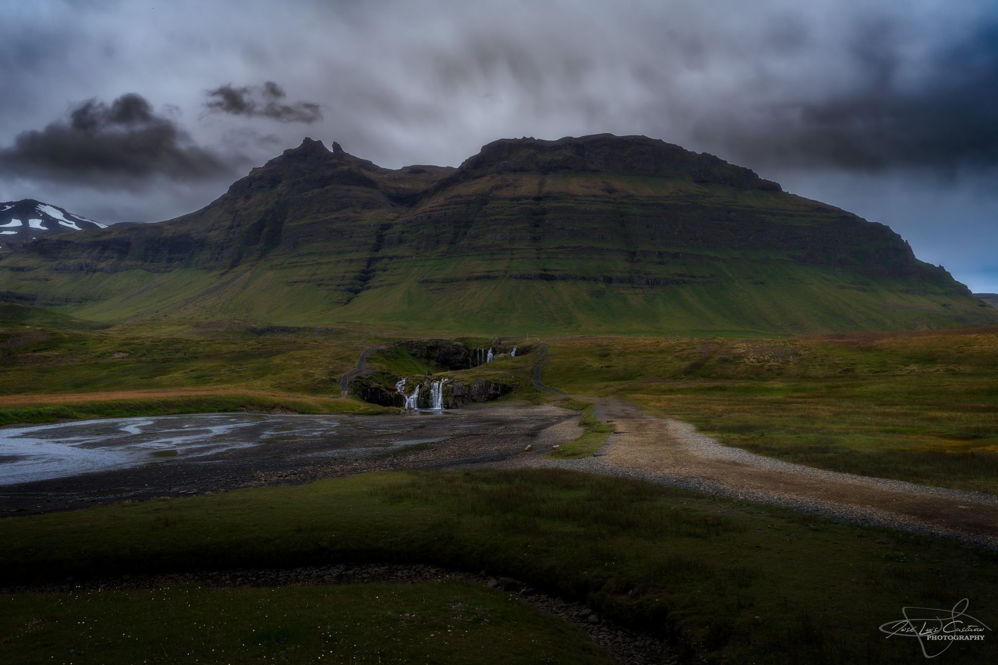 Kirkjufellsfoss Waterfall without Kirkjufell, Iceland