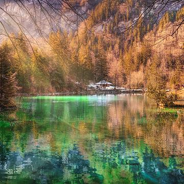 Lake Blausee in Switzerland, Switzerland