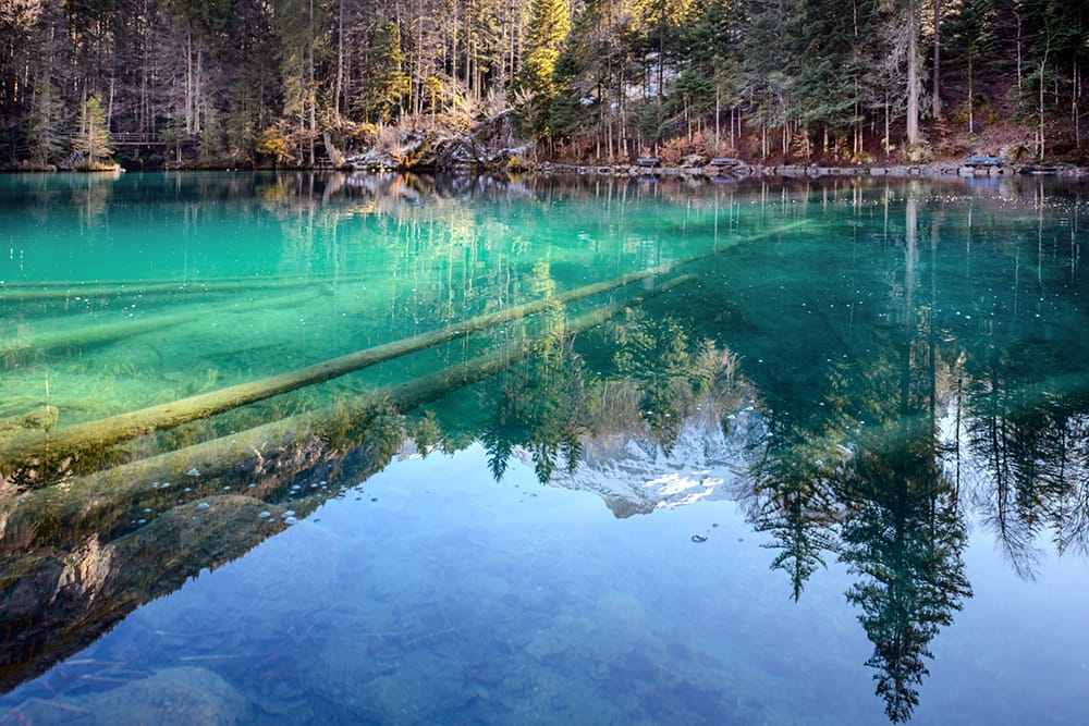 Lake Blausee in Switzerland, Switzerland