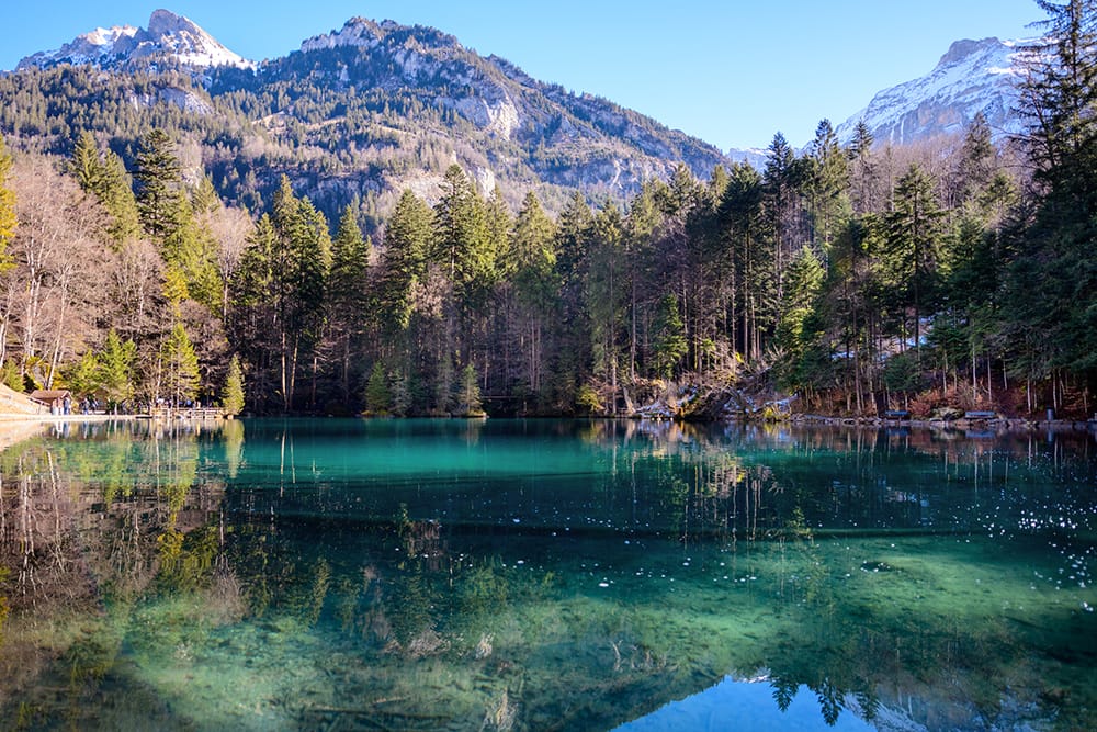Lake Blausee in Switzerland, Switzerland