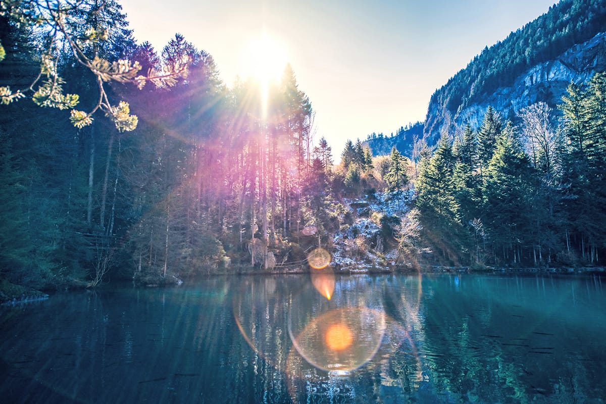 Lake Blausee in Switzerland, Switzerland