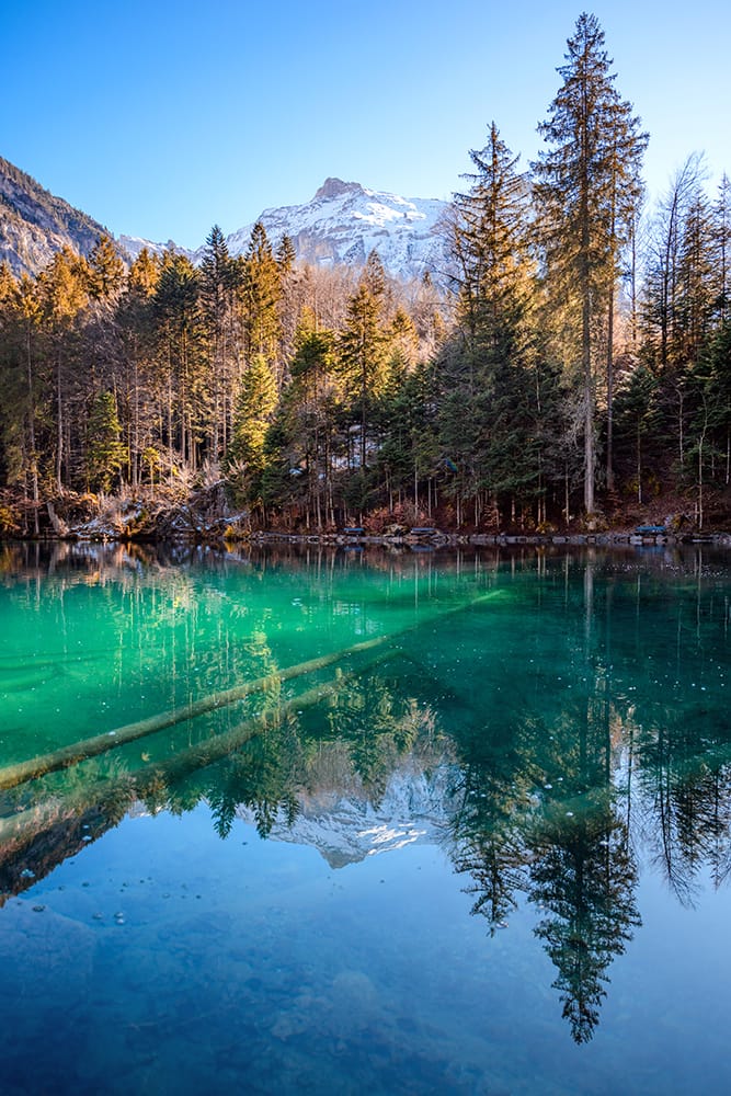 Lake Blausee in Switzerland, Switzerland