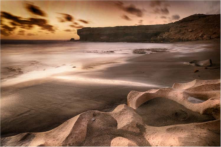 Landscape of the Sand Cliffs and Dunes near La Pared