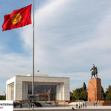 Manas Statue, Nationalmuseum, Ala-Too-Platz, Bischkek, Kyrgyz Republic