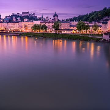 Markatsteg with the City of Salzburg, Austria