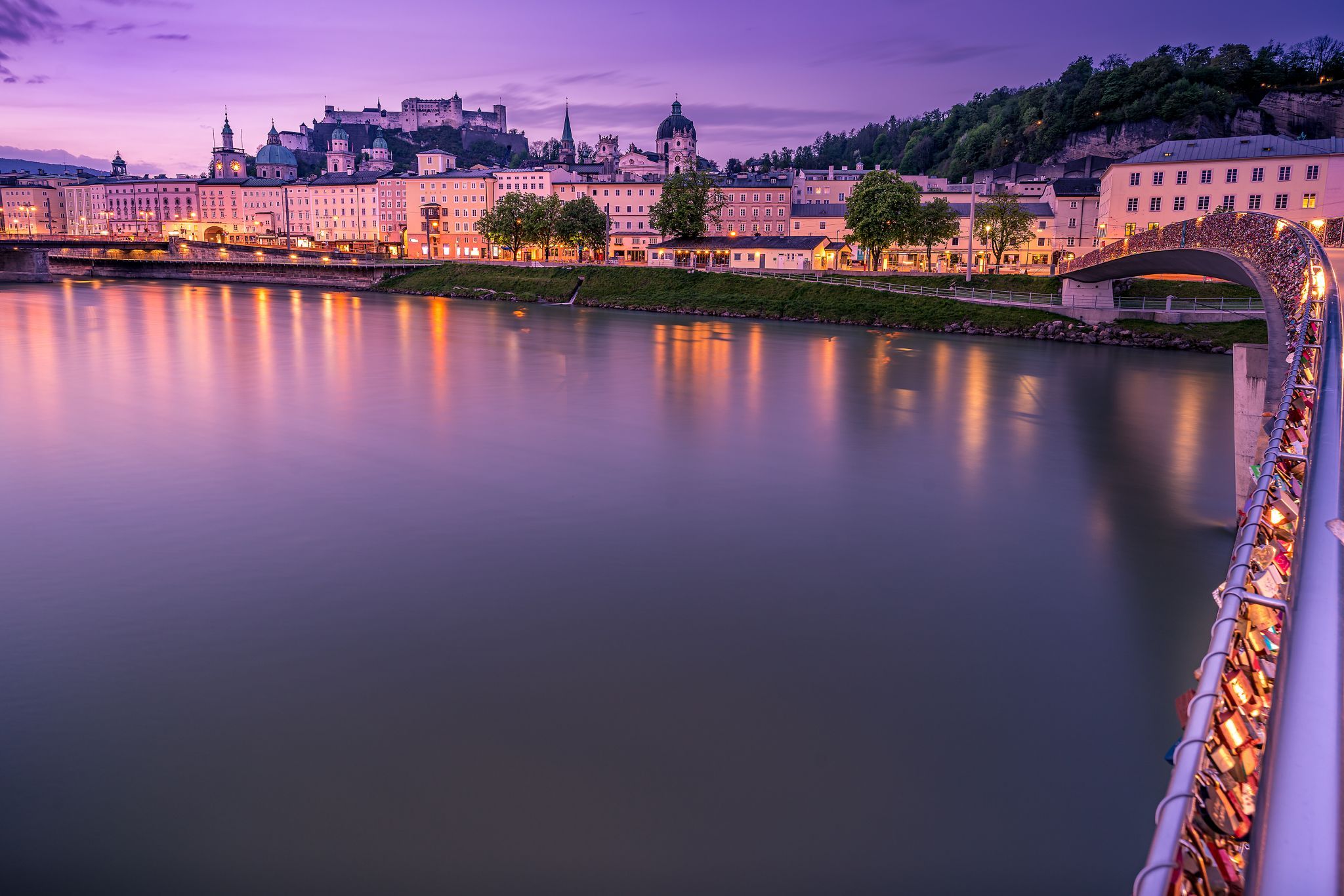 Markatsteg with the City of Salzburg, Austria
