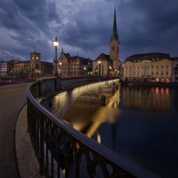 Münsterbrücke and Fraumünster, Zürich, Switzerland