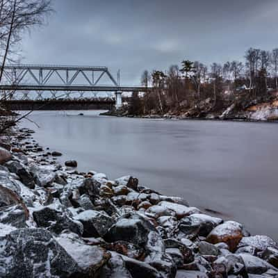 Railway bridge over the Vuoksa river, Leningrad region, Russian Federation