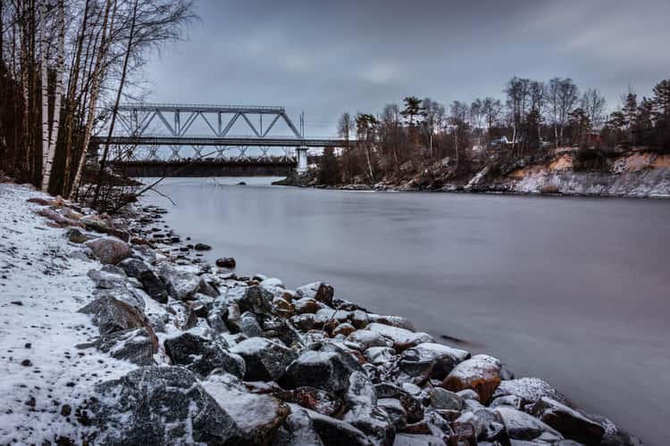Railway bridge over the Vuoksa river, Leningrad region