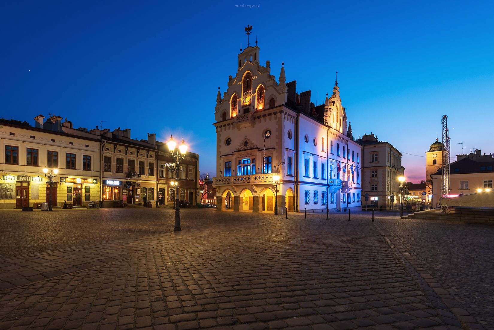 Rzeszów Market Square and City Hall, Poland