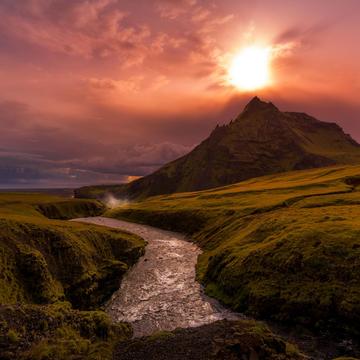 Skógafoss path to Fimmvörðuháls, Iceland