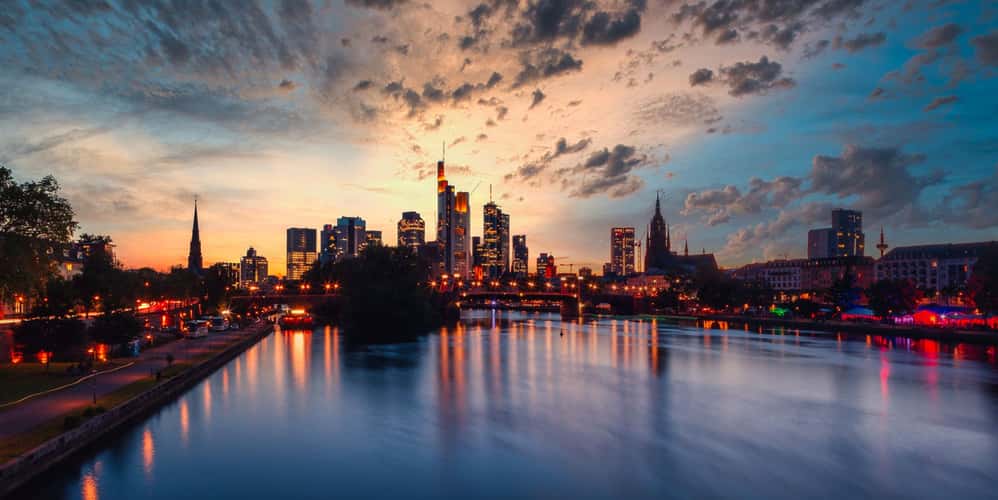 Skyline View at Alte Brücke, Frankfurt am Main