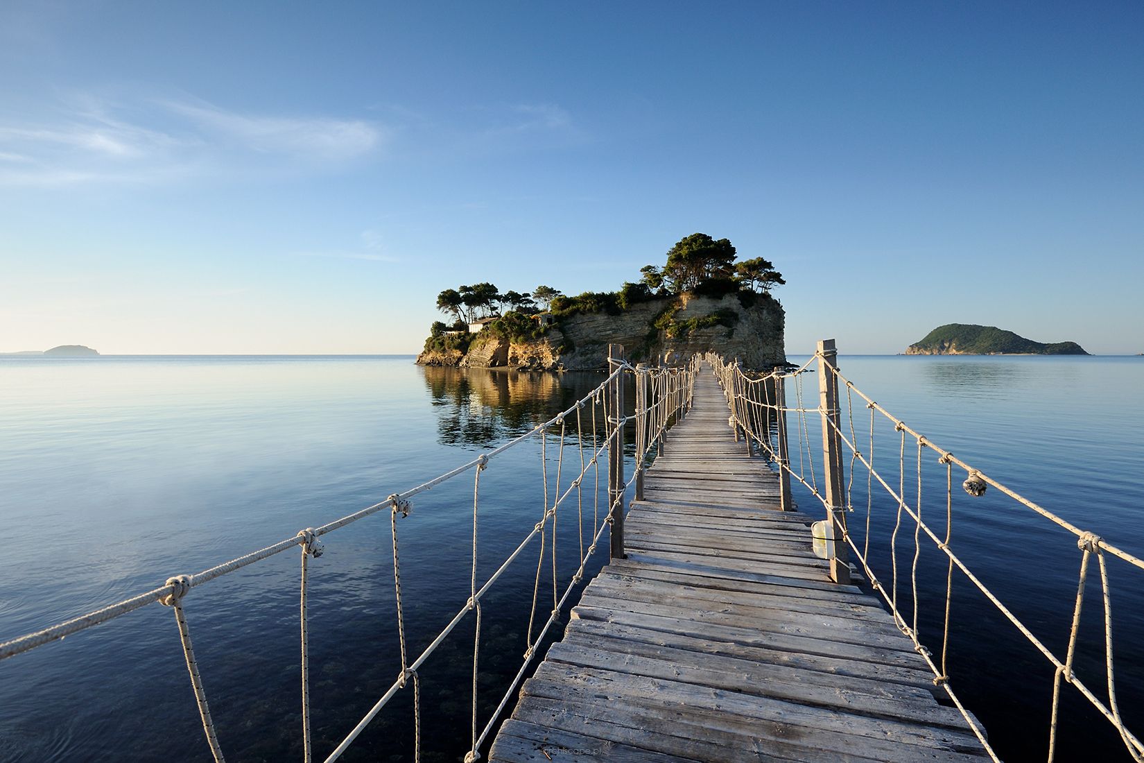 The bridge to Cameo Island at Agios Sostis, Zakynthos, Greece