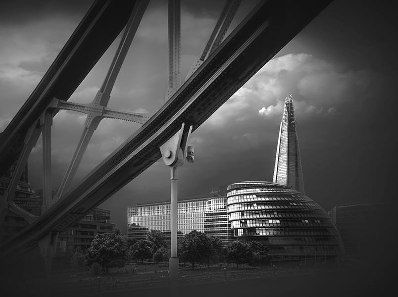 The Shard from the Tower Bridge, London, United Kingdom