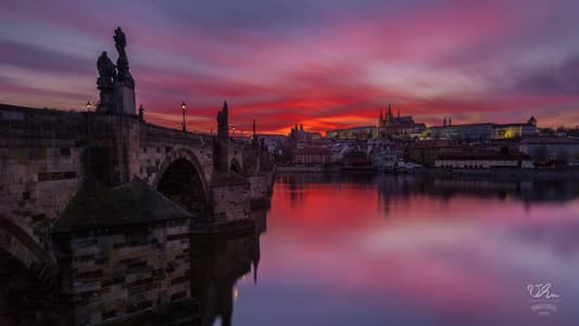 View from Charles bridge on Prague castle