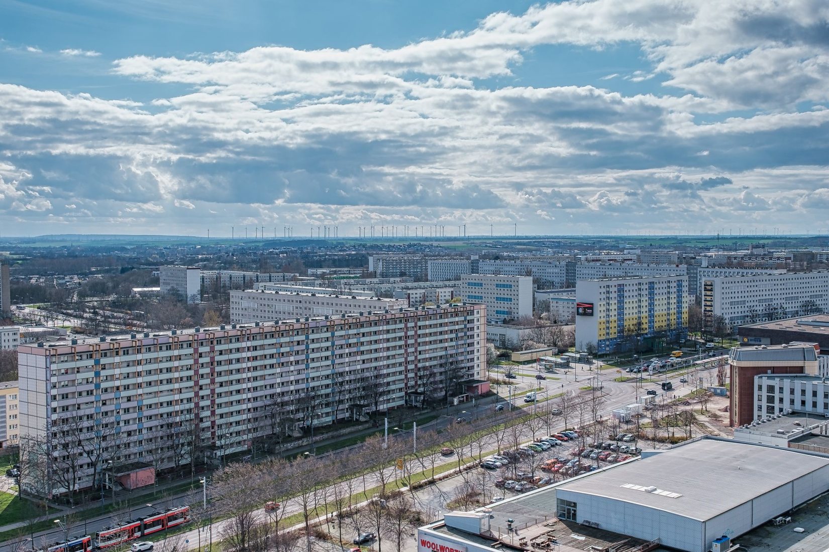 View over Neustadt (Halle an der Saale) from Scheibe D, Germany