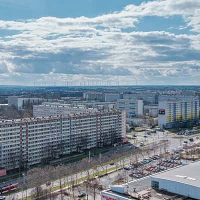 View over Neustadt (Halle an der Saale) from Scheibe D, Germany