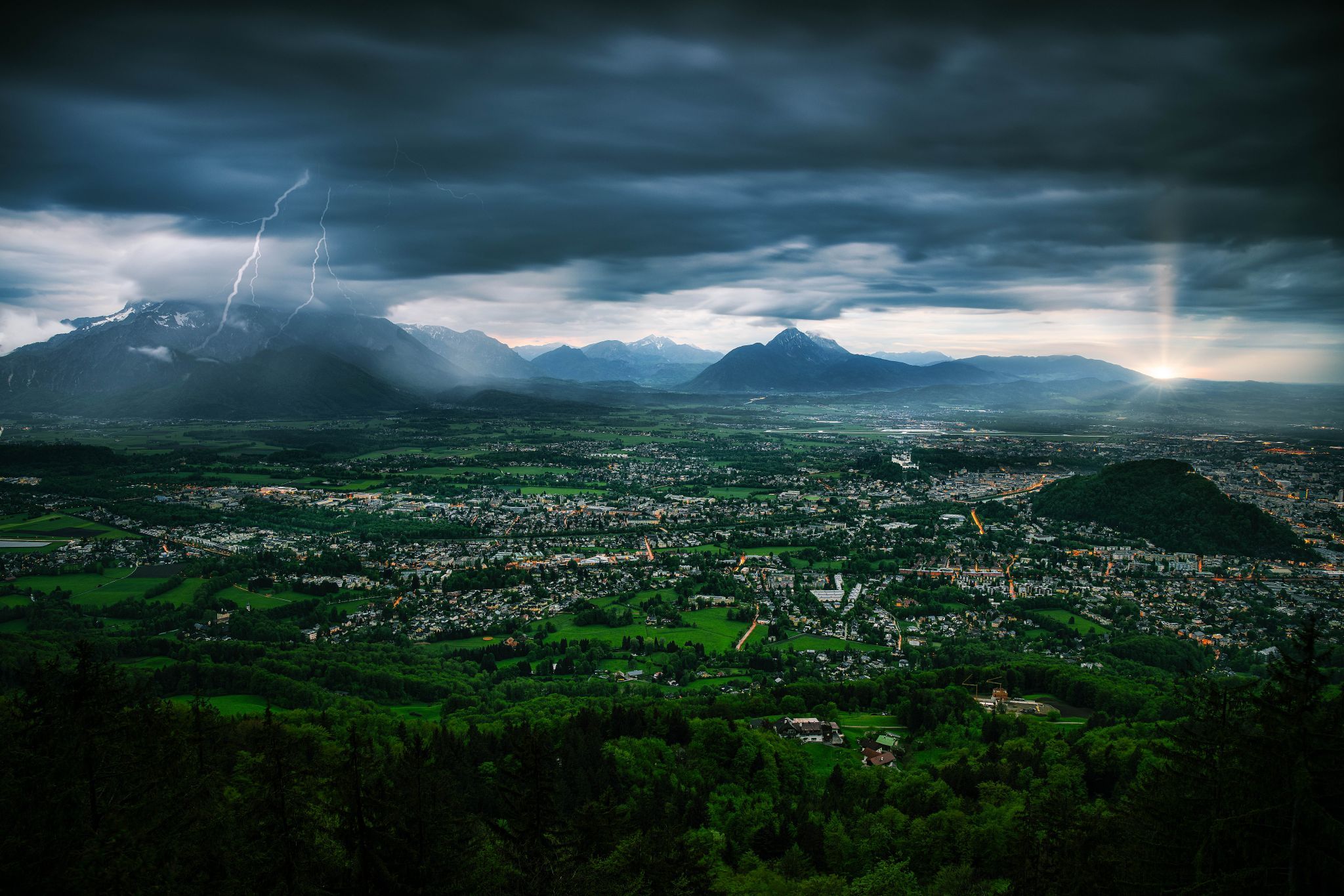 View over Salzburg from Gaisberg, Austria