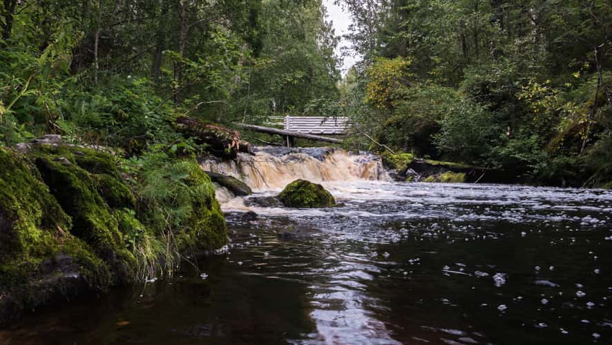 Waterfalls White Bridges in Karelia