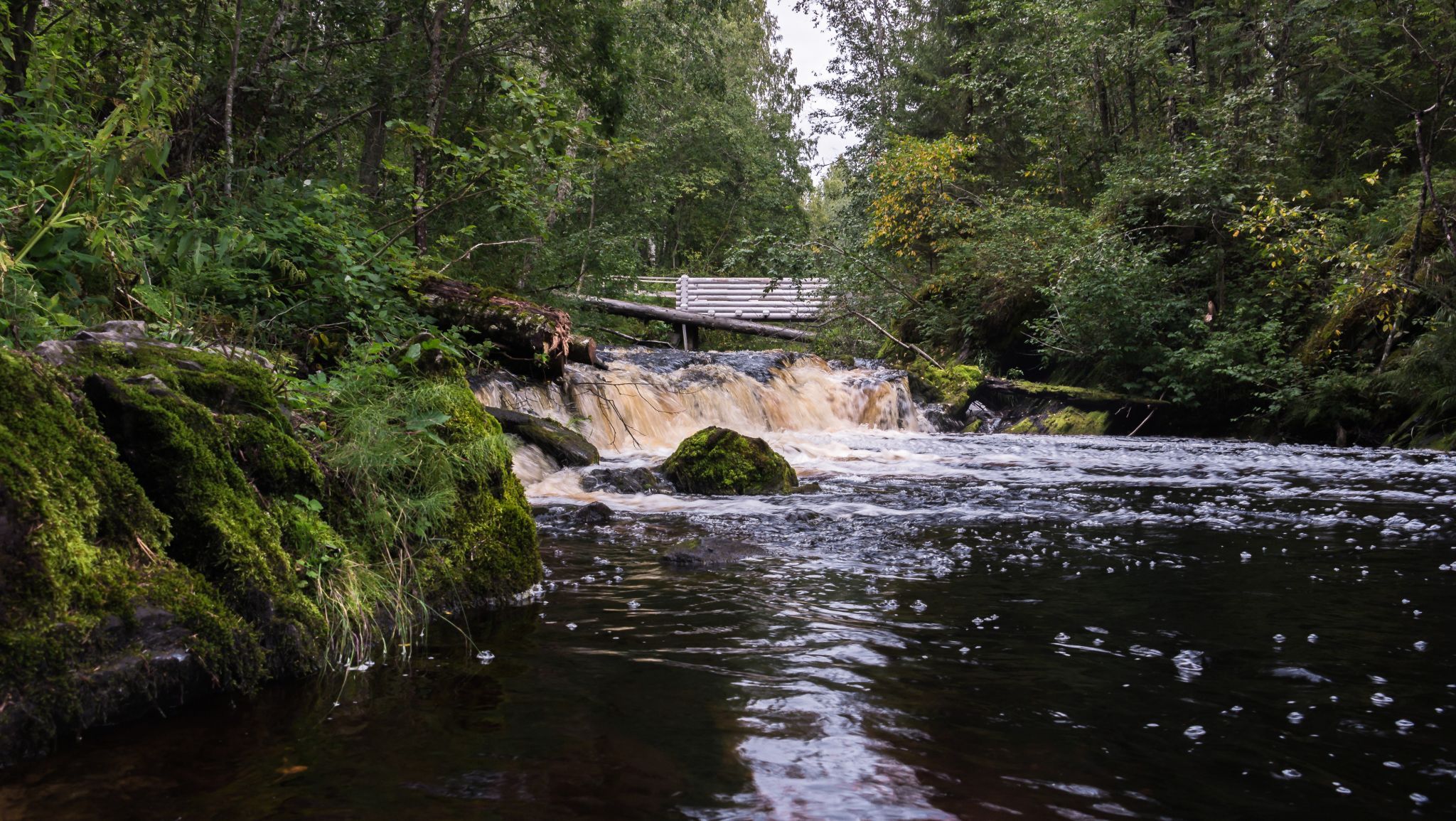 Waterfalls White Bridges in Karelia, Russian Federation