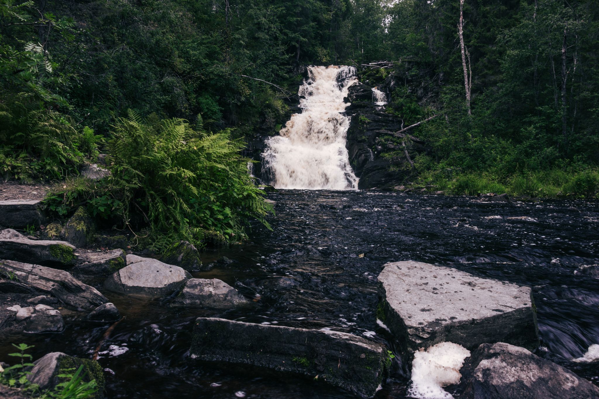 Waterfalls White Bridges in Karelia, Russian Federation