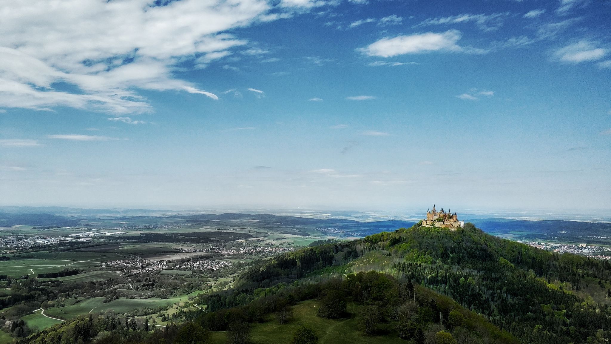 The view on Hohenzollern Castle from Zellerhorn Gipfel, Germany