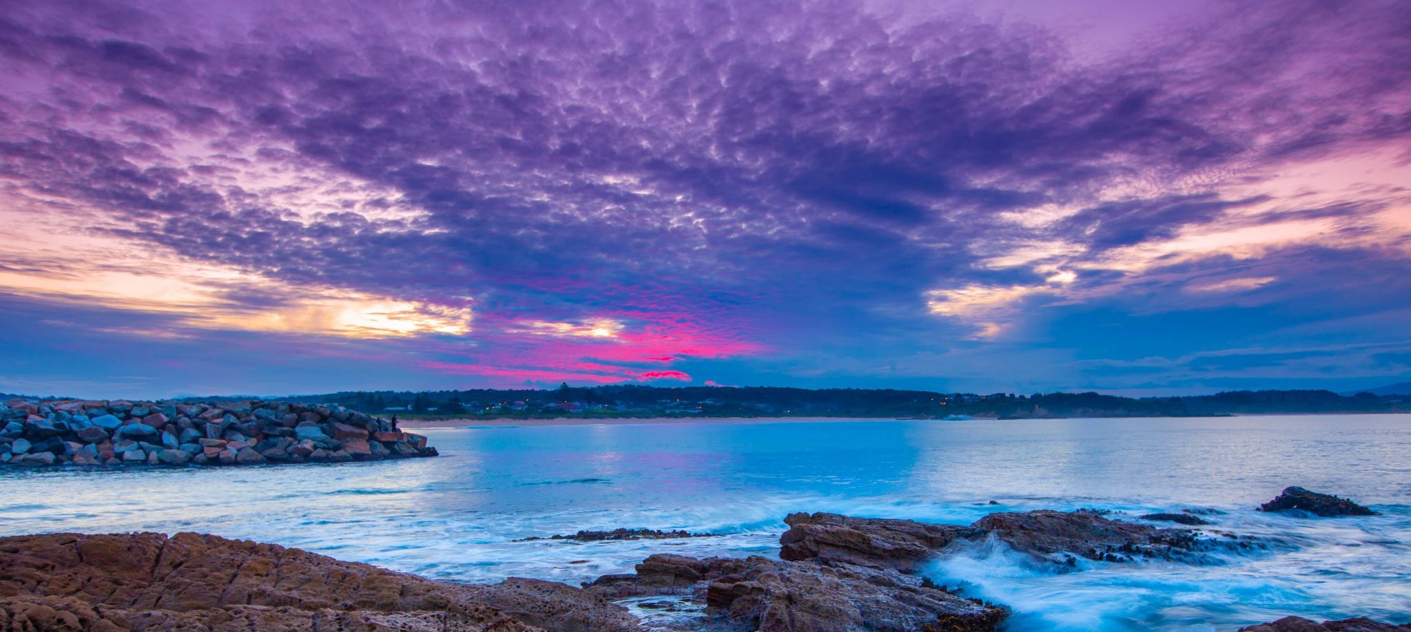 Bermagui Breakwater, New South Wales sunset, Australia