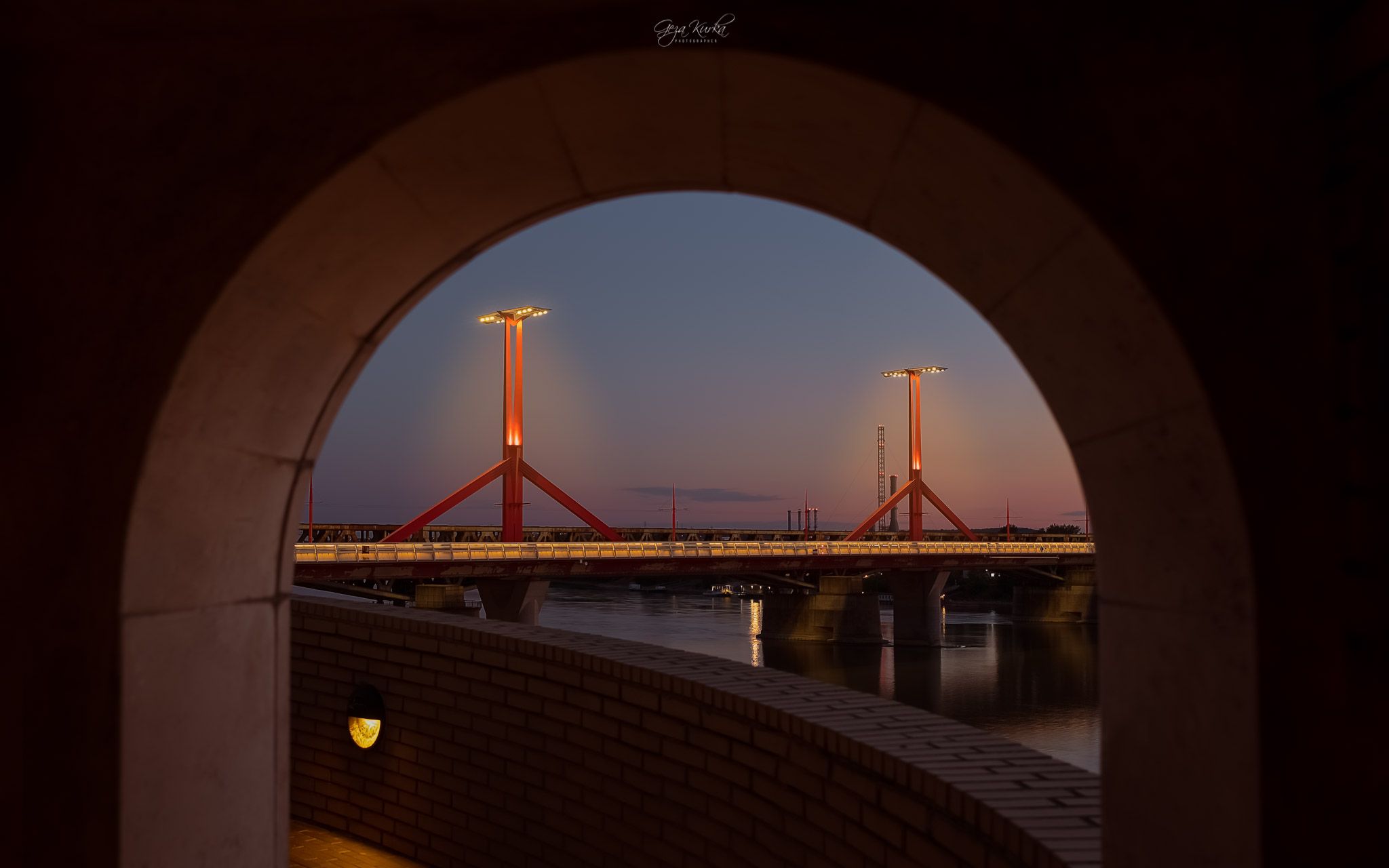 Framed Rakoczi Bridge, Budapest, Hungary