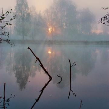 Fog over the river, Broby, Sweden