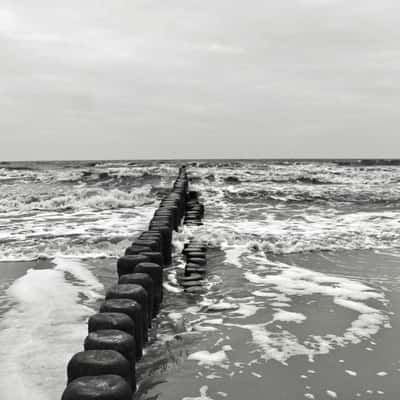 Groyne in the Baltic Sea, Koserow, Germany