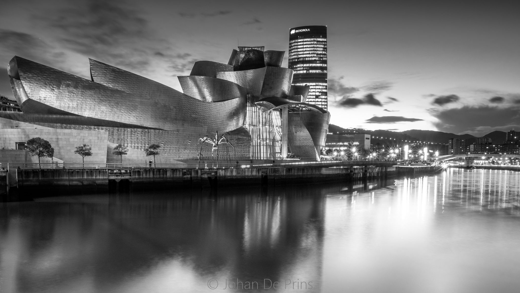Guggenheim opposite river, Spain