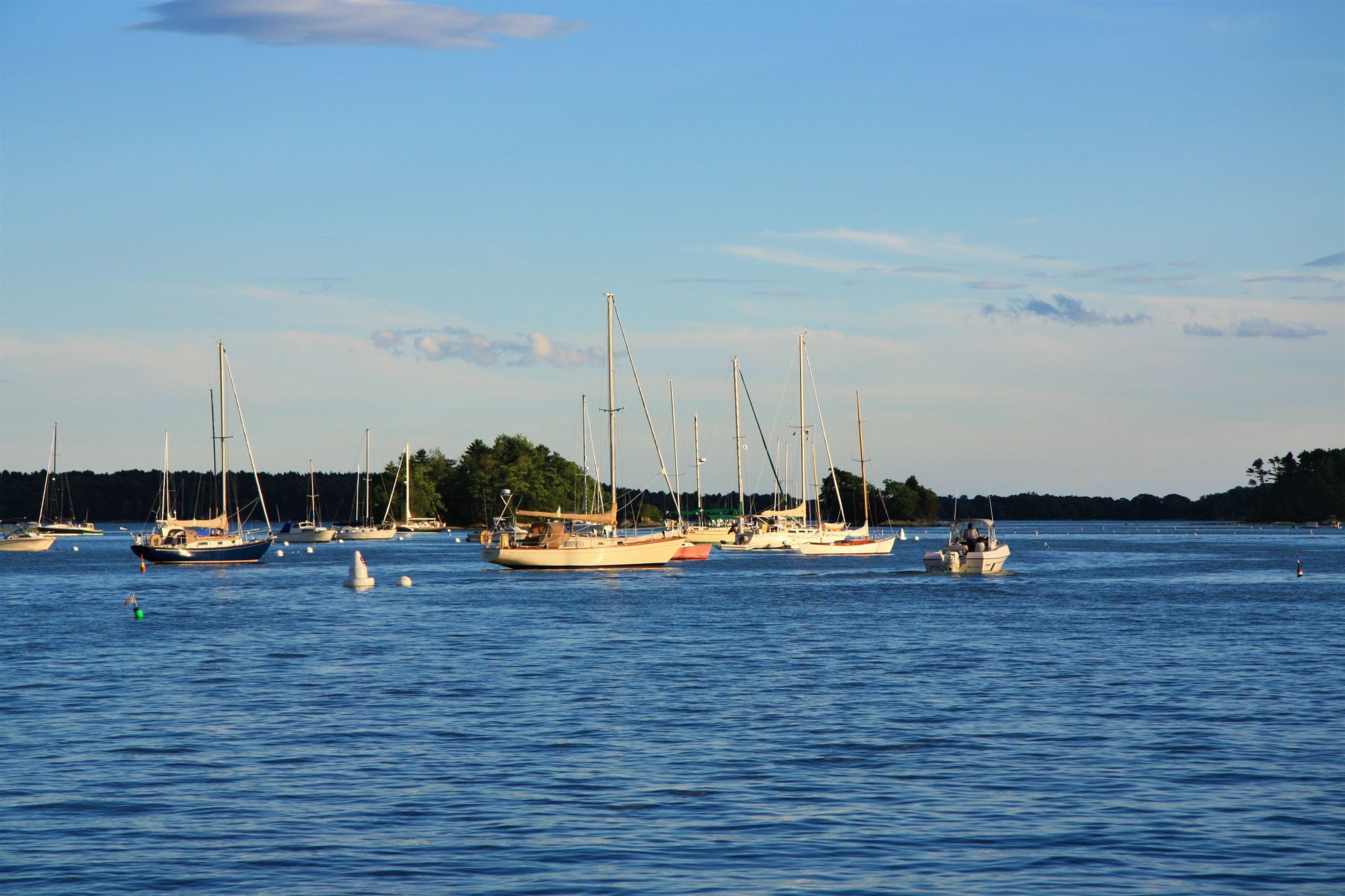im Hafen von Freeport, Maine, USA