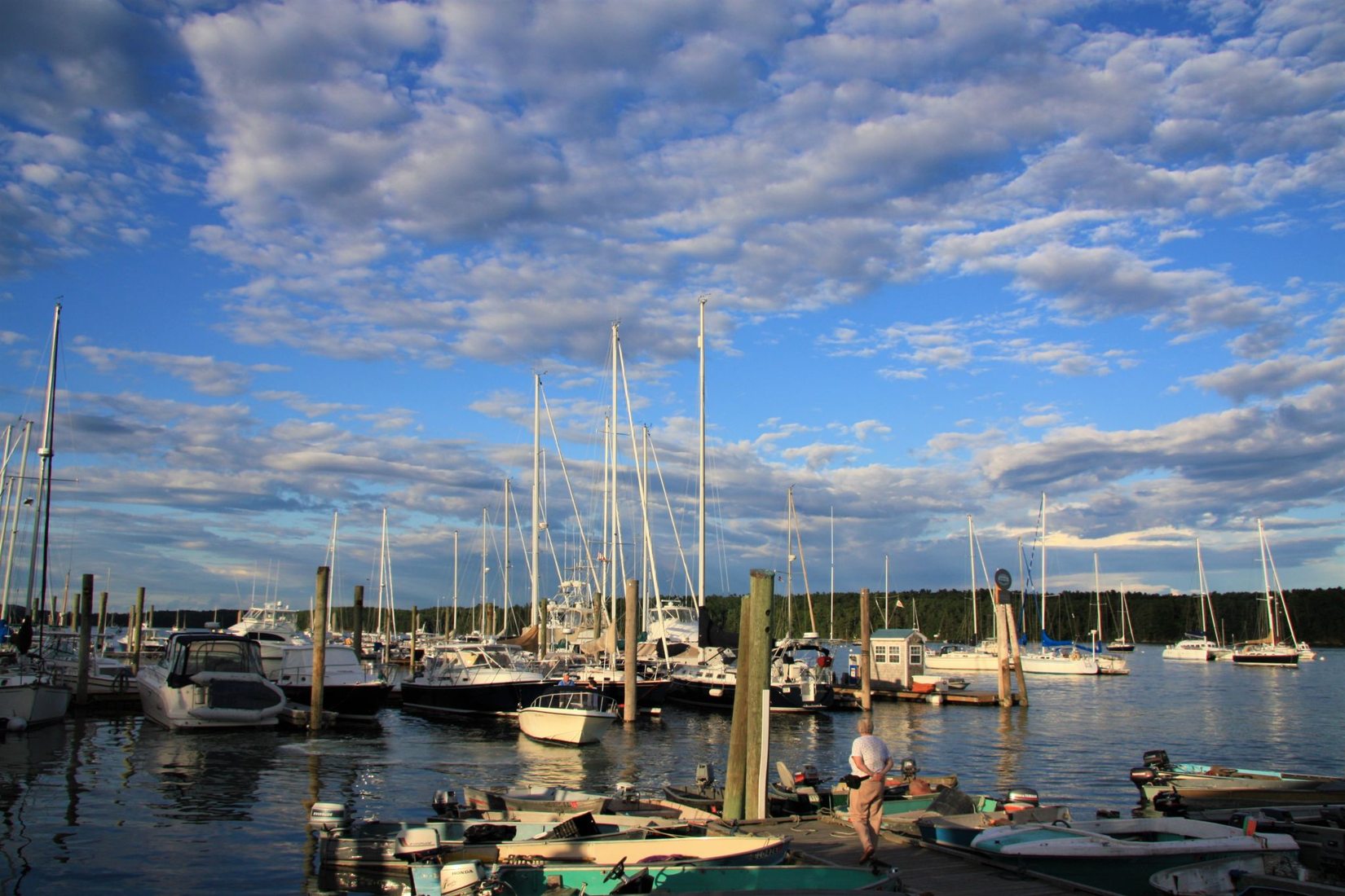 im Hafen von Freeport, Maine, USA