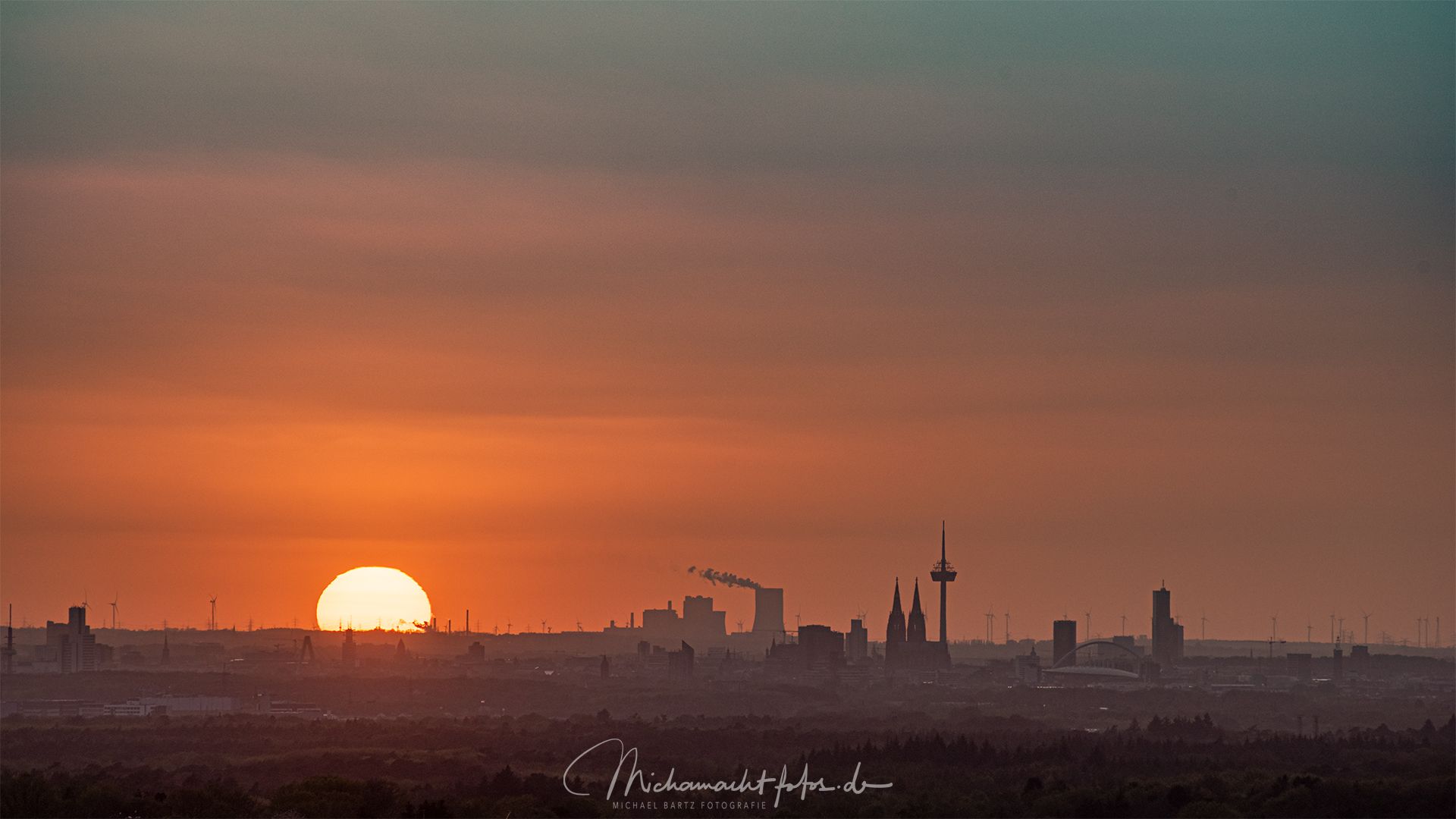 Skyline of Cologne at Sunset, Germany