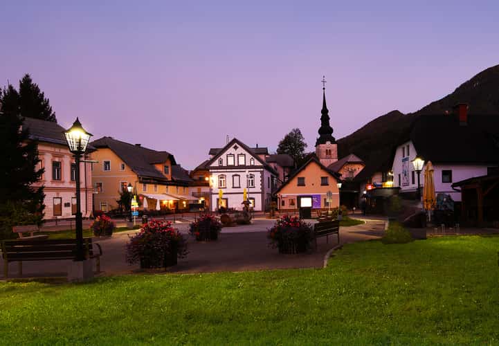 Kranjska Gora Town during golden hour