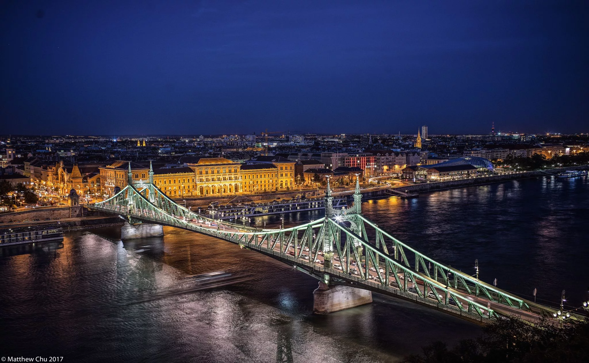 Liberty Bridge at Blue Hours, Budapest, Hungary