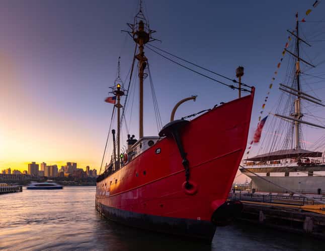 Lightship Ambrose Pier 16 Sunrise New York City