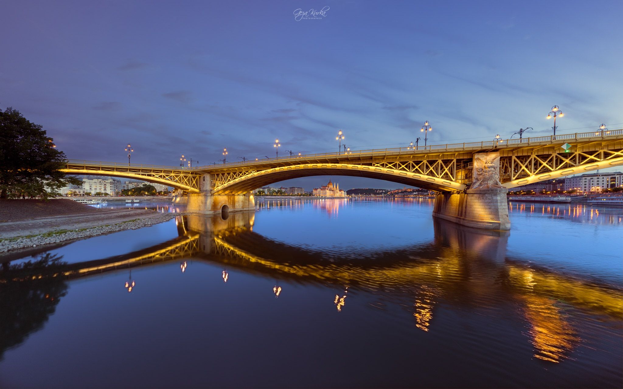 Margaret Bridge from above, Budapest, Hungary