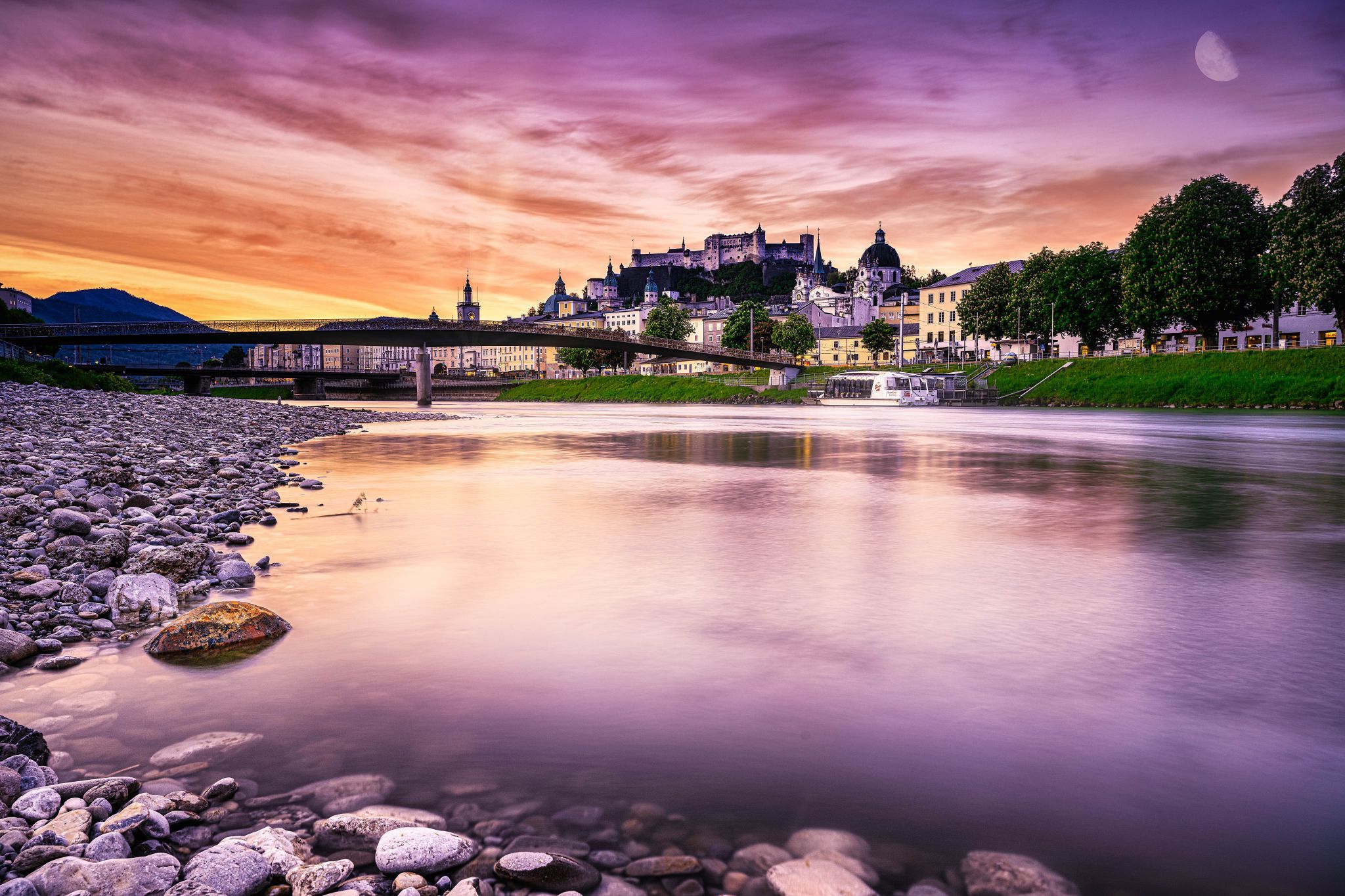 Markatsteg with the City of Salzburg, Austria