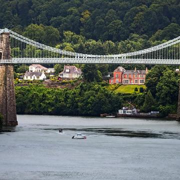 Menai Bridge blue hour, Bangor, Wales, United Kingdom