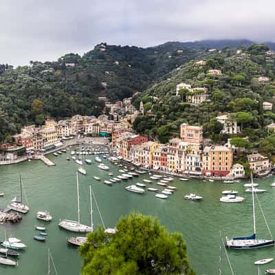 Panorama from top of Castello Brown, Italy