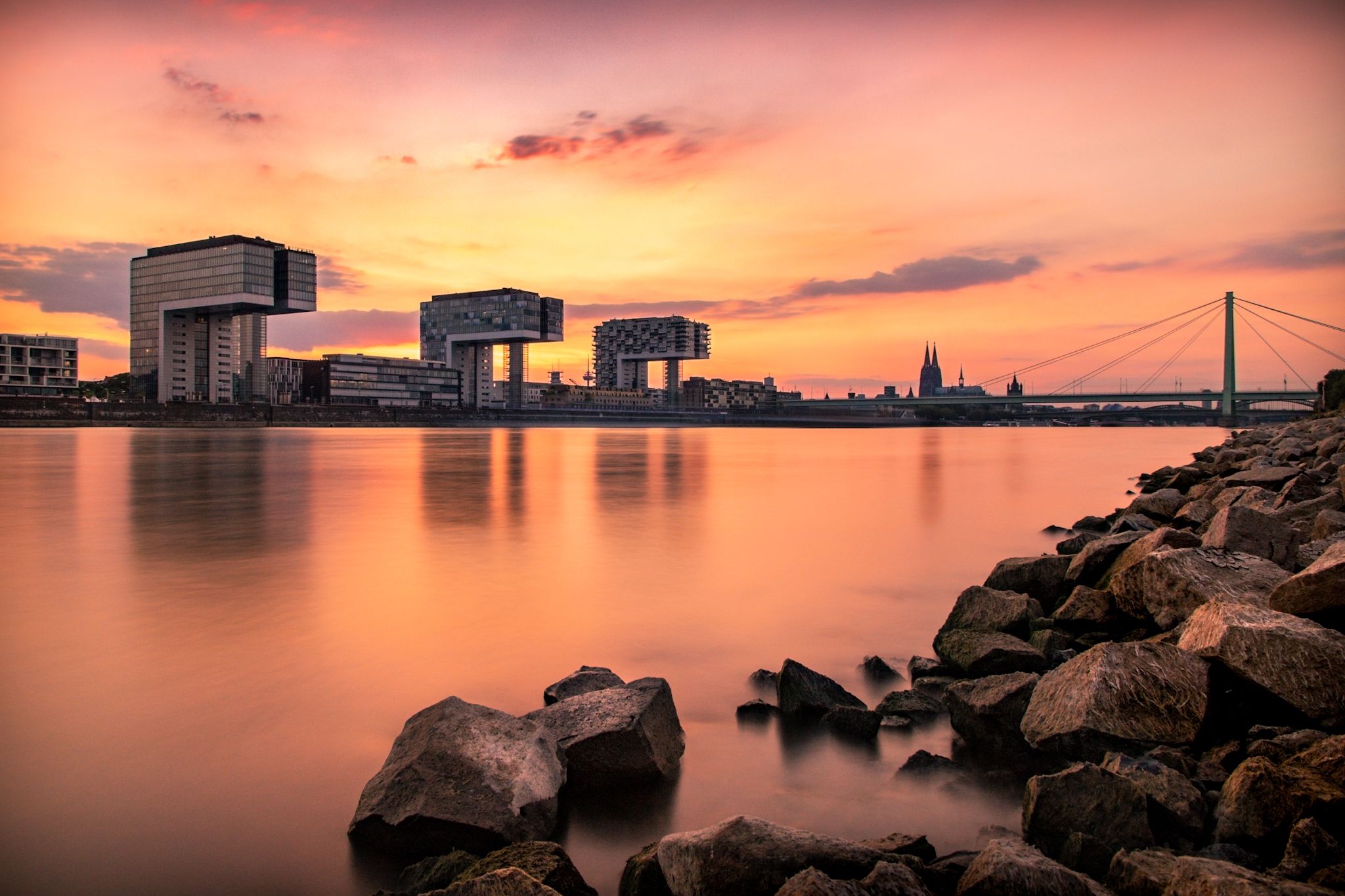Crane Houses from Poller Wiesen, Cologne, Germany