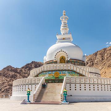 Shanti Stupa in der Nähe von Leh, India