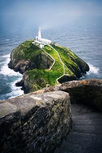 South Stack Lighthouse from Elin's Tower, Wales