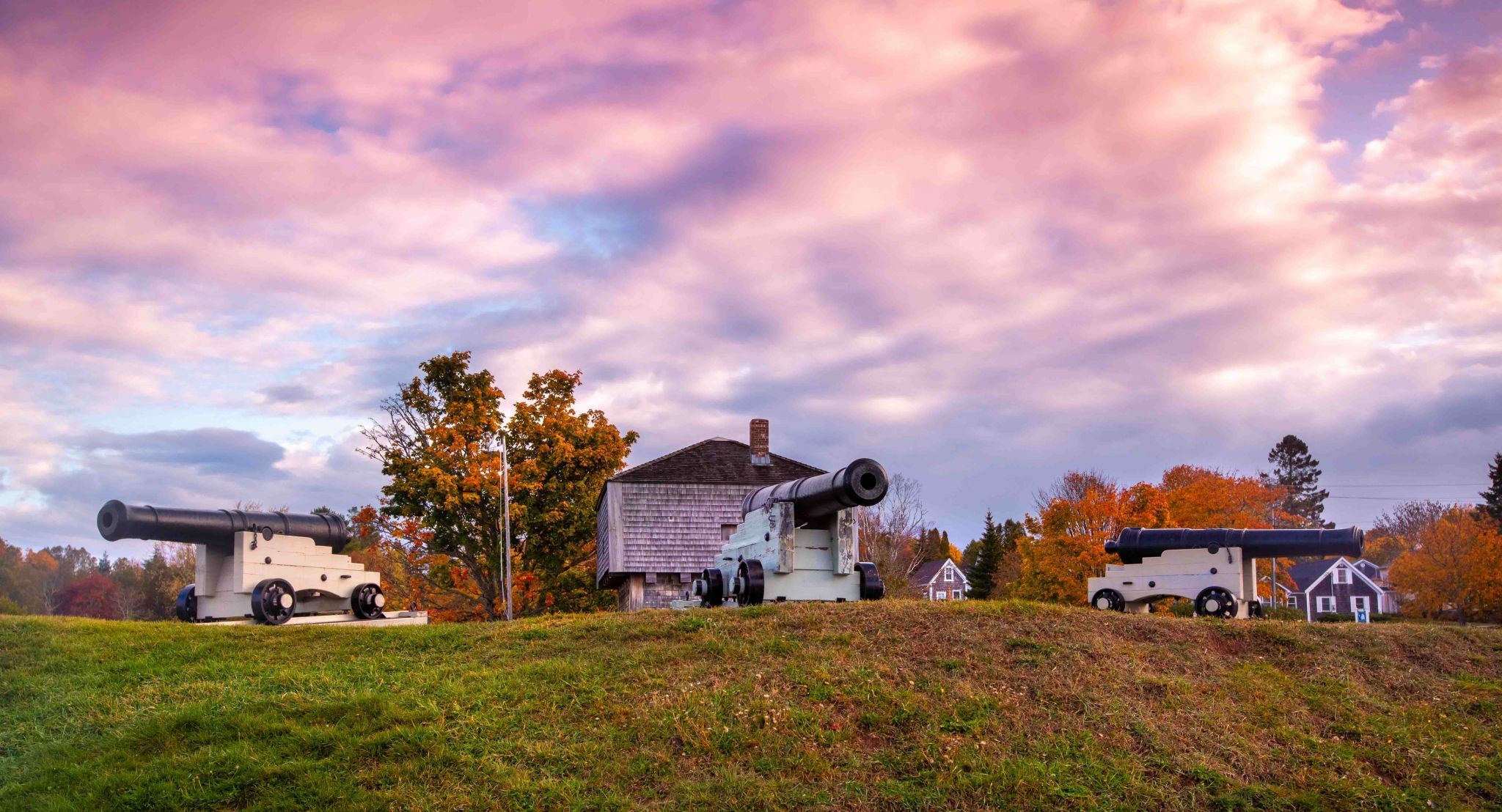 St. Andrews Blockhouse Cannons sunrise, Canada