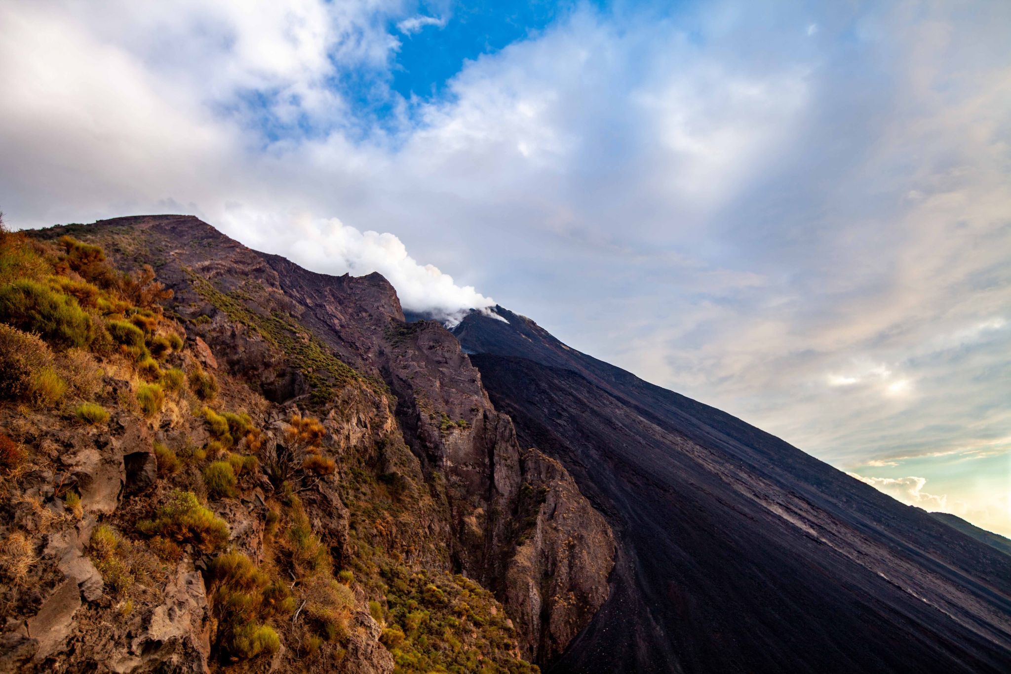 Stromboli Volcano smoking, Aeolian Islands, Italy