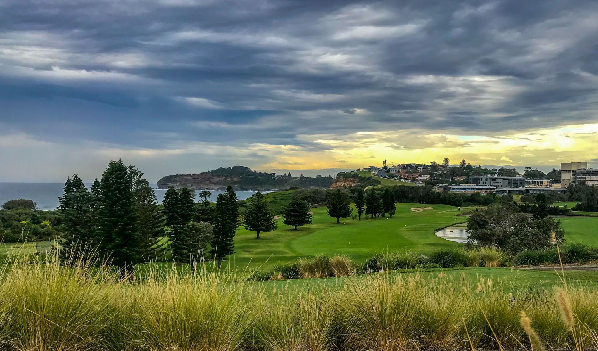 Sunrise Mona Vale Golf Course looking toward Warriewood, Australia