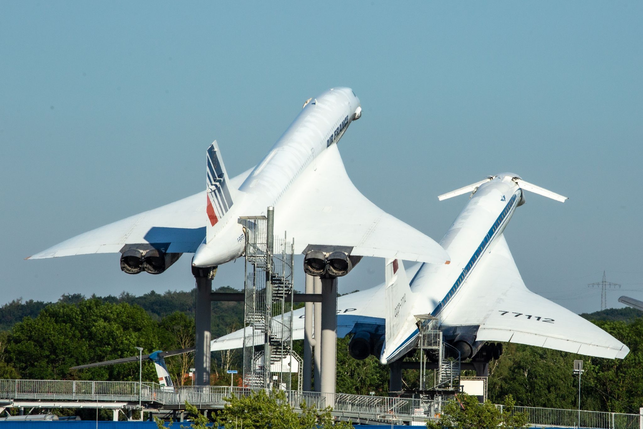 TU-144 and Concord side by side, Germany