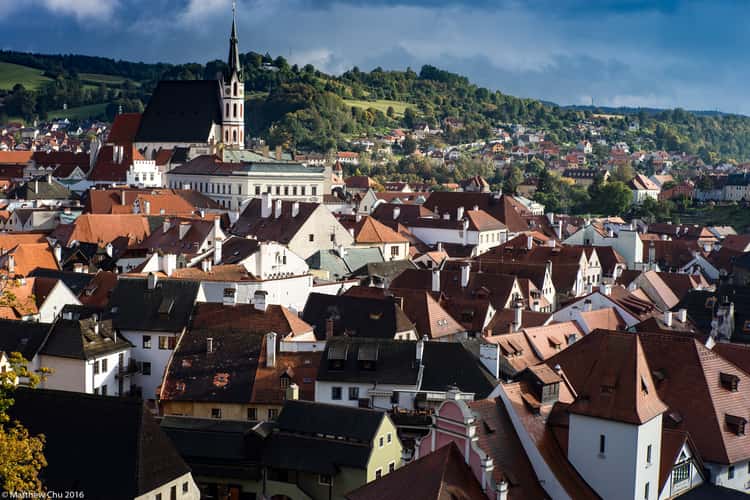View from State Castle and Chateau Český Krumlov